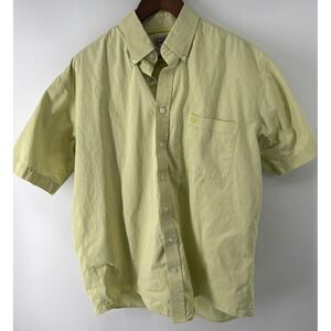 Cinch Mens Short Sleeve Button Down Shirt Lime Green Striped Large MT11020020
